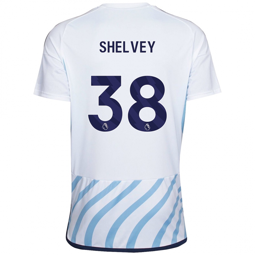 Niño Camiseta George Shelvey #38 Blanco Azul 2ª Equipación 2023/24 La Camisa Perú