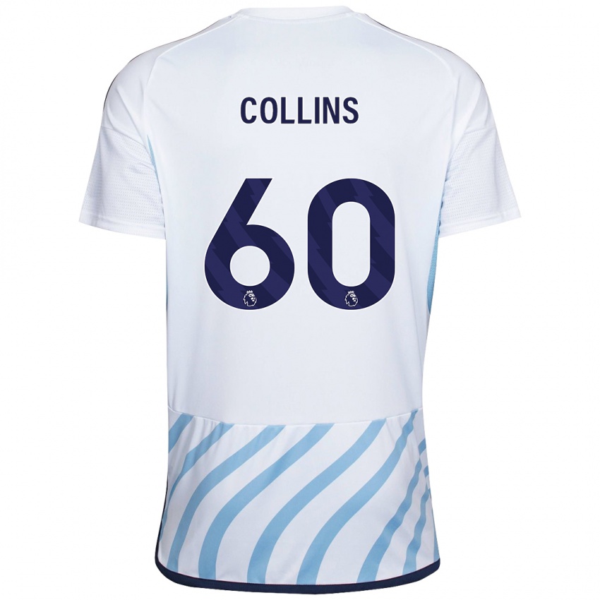 Niño Camiseta Sam Collins #60 Blanco Azul 2ª Equipación 2023/24 La Camisa Perú