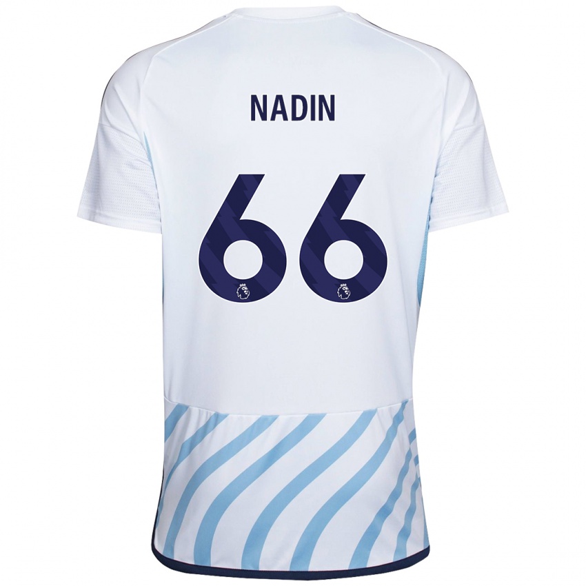 Niño Camiseta Jack Nadin #66 Blanco Azul 2ª Equipación 2023/24 La Camisa Perú