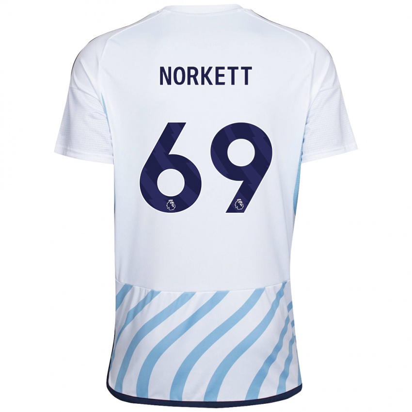 Niño Camiseta Manni Norkett #69 Blanco Azul 2ª Equipación 2023/24 La Camisa Perú