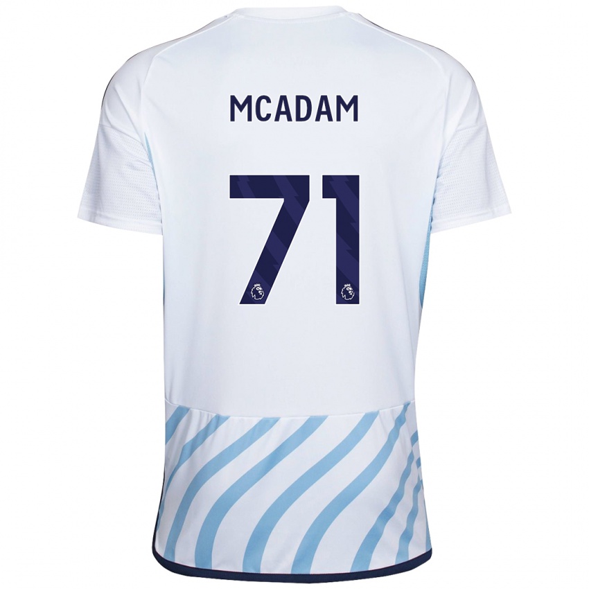 Niño Camiseta Kyle Mcadam #71 Blanco Azul 2ª Equipación 2023/24 La Camisa Perú