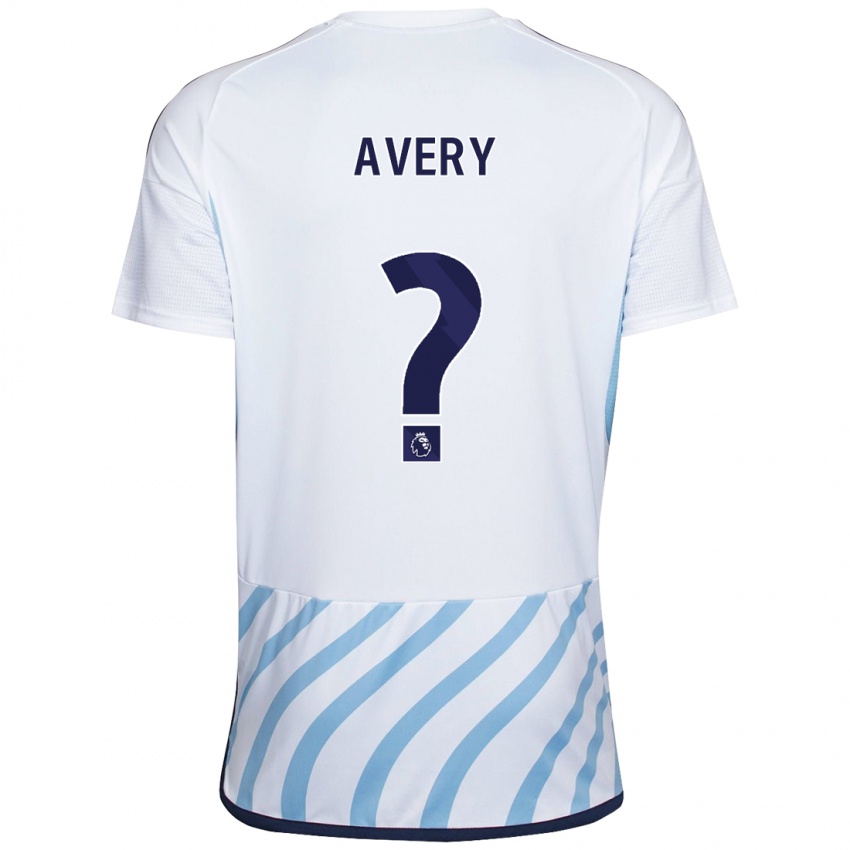 Niño Camiseta Theo Avery #0 Blanco Azul 2ª Equipación 2023/24 La Camisa Perú