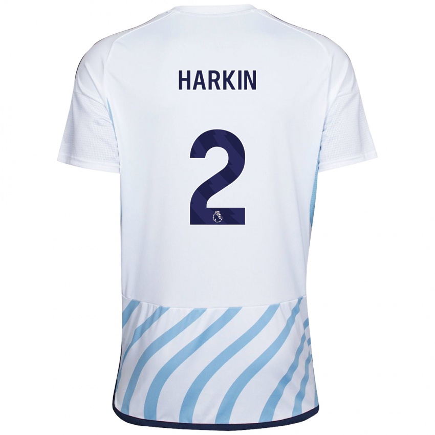 Niño Camiseta Lyndsey Harkin #2 Blanco Azul 2ª Equipación 2023/24 La Camisa Perú