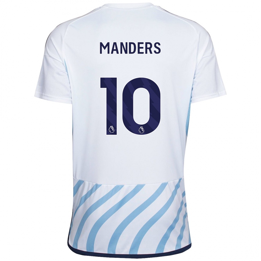 Niño Camiseta Holly Manders #10 Blanco Azul 2ª Equipación 2023/24 La Camisa Perú