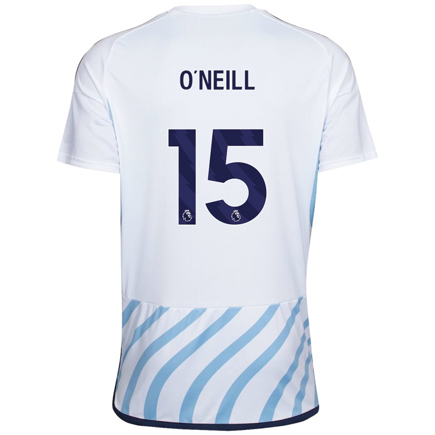 Niño Camiseta Laura-Jayne O'neill #15 Blanco Azul 2ª Equipación 2023/24 La Camisa Perú