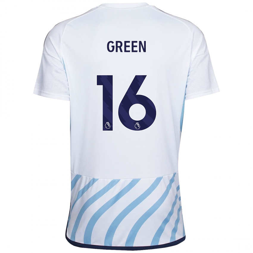 Niño Camiseta Mollie Green #16 Blanco Azul 2ª Equipación 2023/24 La Camisa Perú