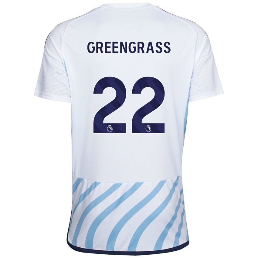 Niño Camiseta Charlotte Greengrass #22 Blanco Azul 2ª Equipación 2023/24 La Camisa Perú