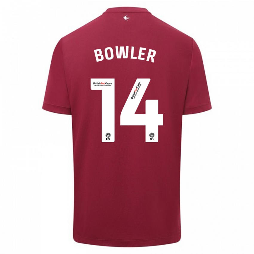 Niño Camiseta Josh Bowler #14 Rojo 2ª Equipación 2023/24 La Camisa Perú