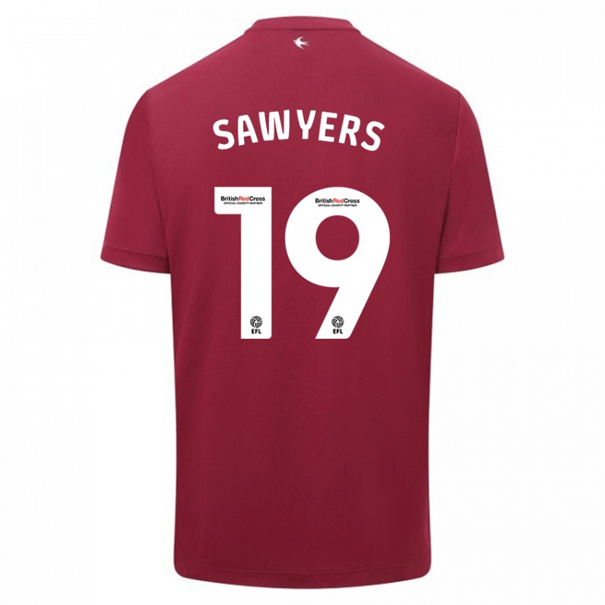 Niño Camiseta Romaine Sawyers #19 Rojo 2ª Equipación 2023/24 La Camisa Perú