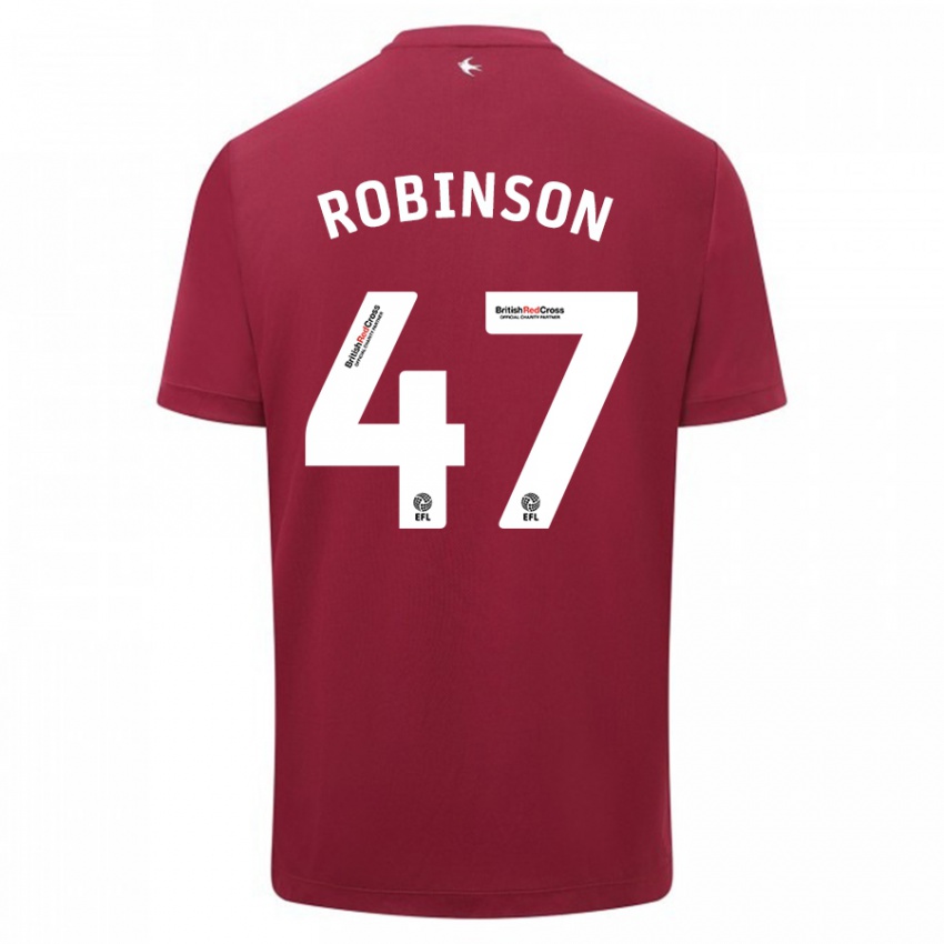 Niño Camiseta Callum Robinson #47 Rojo 2ª Equipación 2023/24 La Camisa Perú