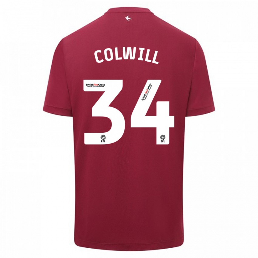 Niño Camiseta Joel Colwill #34 Rojo 2ª Equipación 2023/24 La Camisa Perú