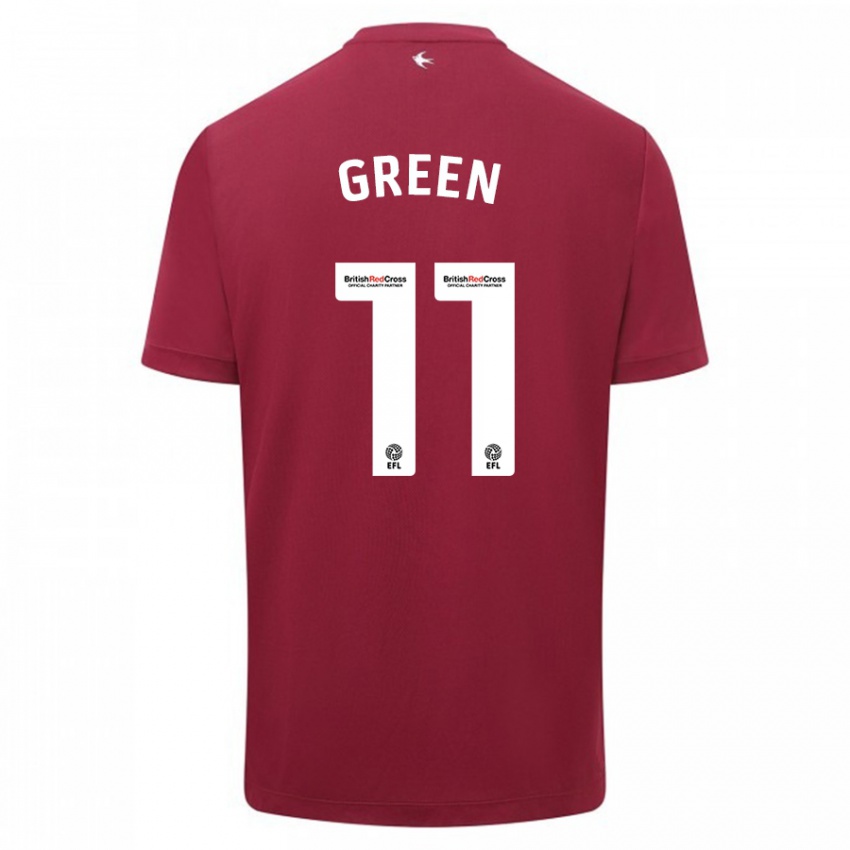 Niño Camiseta Danielle Green #11 Rojo 2ª Equipación 2023/24 La Camisa Perú