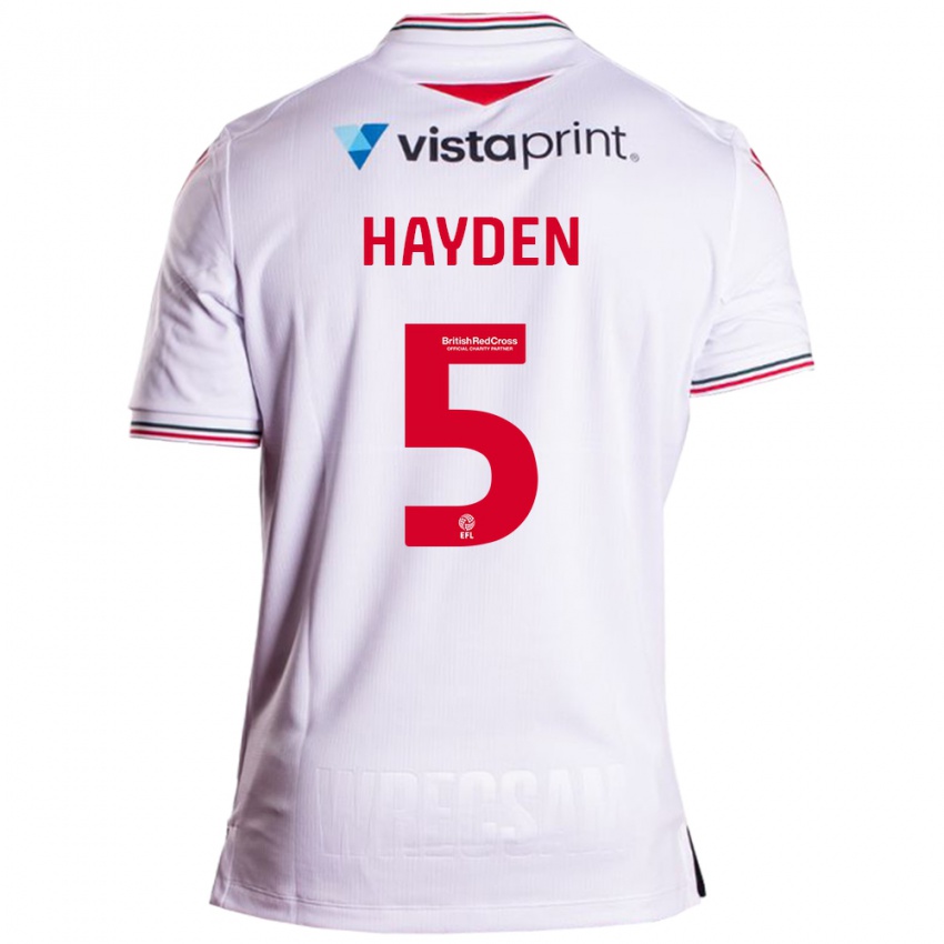 Niño Camiseta Aaron Hayden #5 Blanco 2ª Equipación 2023/24 La Camisa Perú