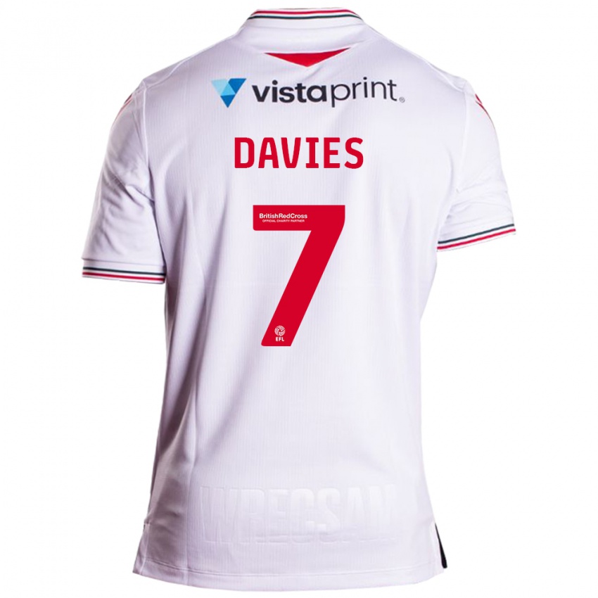 Niño Camiseta Jordan Davies #7 Blanco 2ª Equipación 2023/24 La Camisa Perú