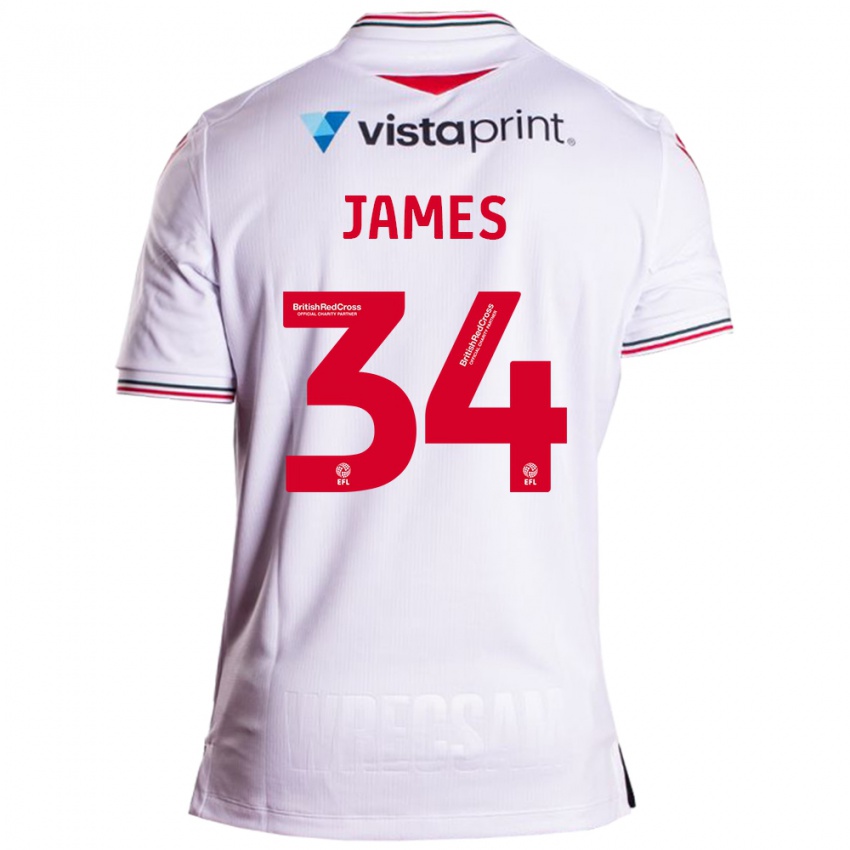 Niño Camiseta Aaron James #34 Blanco 2ª Equipación 2023/24 La Camisa Perú