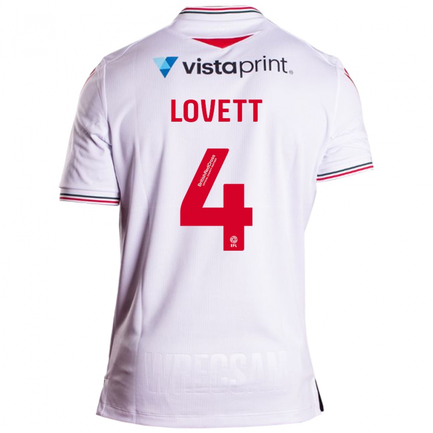 Niño Camiseta Erin Lovett #4 Blanco 2ª Equipación 2023/24 La Camisa Perú