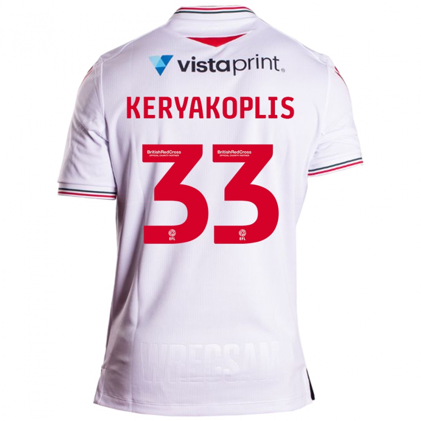 Niño Camiseta Hannah Keryakoplis #33 Blanco 2ª Equipación 2023/24 La Camisa Perú