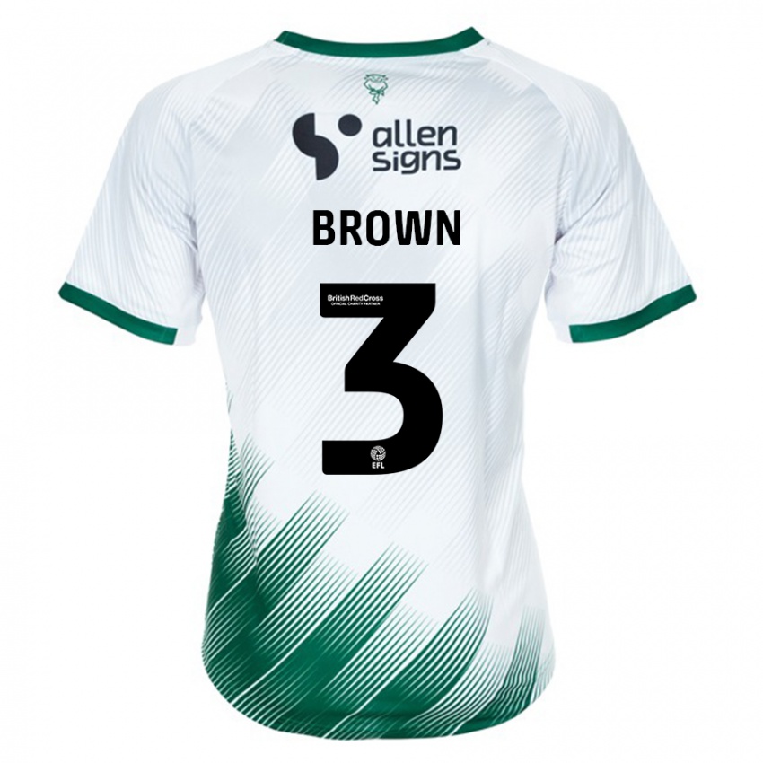 Niño Camiseta Jaden Brown #3 Blanco 2ª Equipación 2023/24 La Camisa Perú