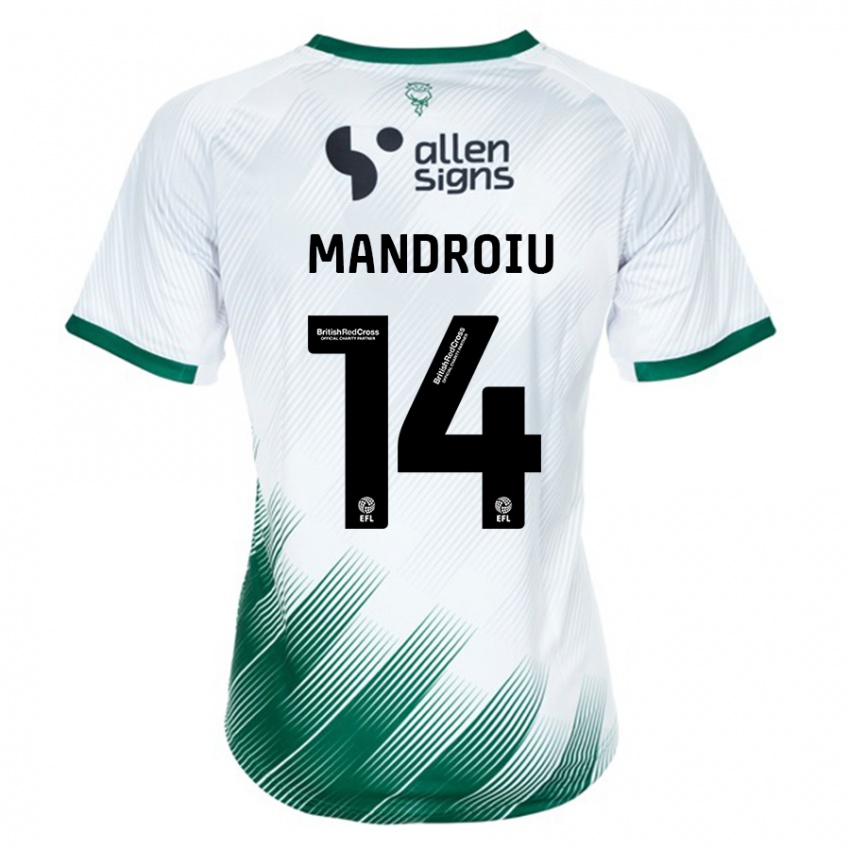 Niño Camiseta Daniel Mandroiu #14 Blanco 2ª Equipación 2023/24 La Camisa Perú