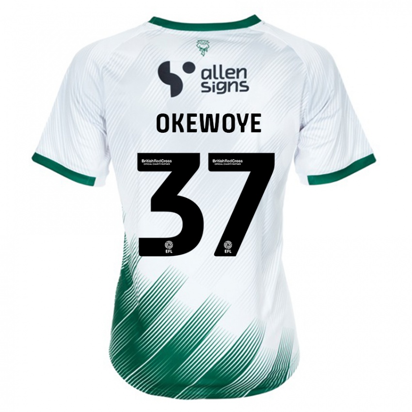 Niño Camiseta Gbolahan Okewoye #37 Blanco 2ª Equipación 2023/24 La Camisa Perú