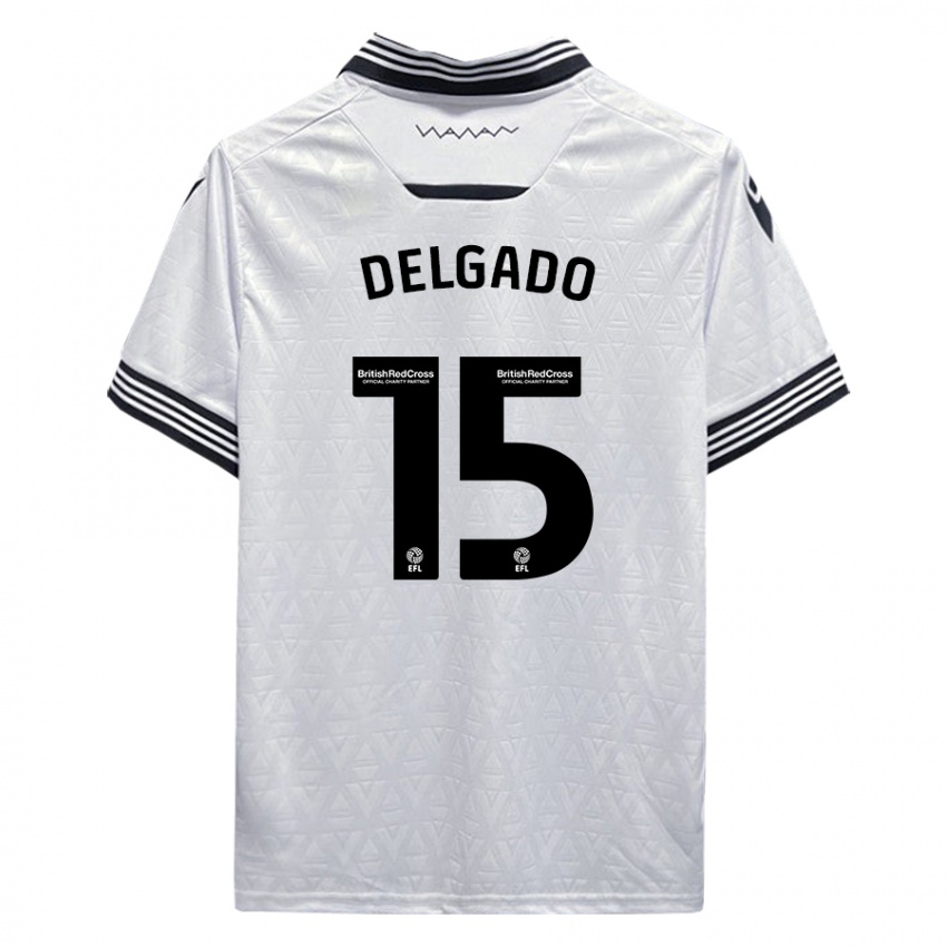 Niño Camiseta Juan Delgado #15 Blanco 2ª Equipación 2023/24 La Camisa Perú