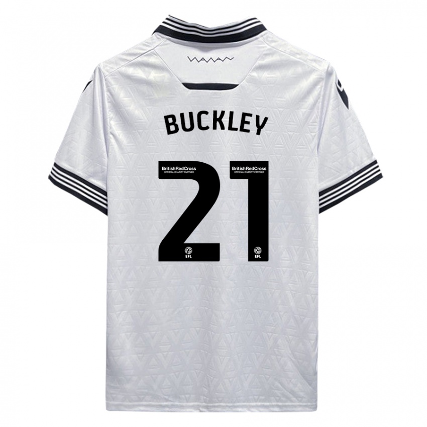 Niño Camiseta John Buckley #21 Blanco 2ª Equipación 2023/24 La Camisa Perú