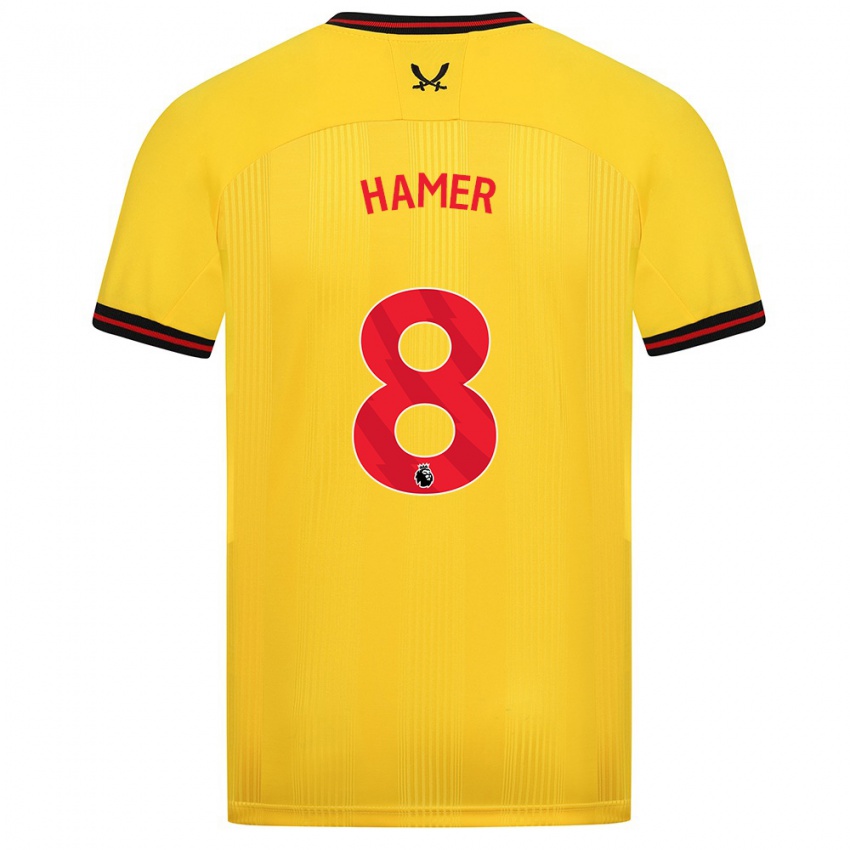 Niño Camiseta Gustavo Hamer #8 Amarillo 2ª Equipación 2023/24 La Camisa Perú