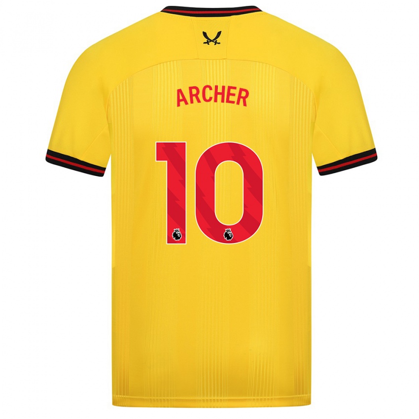 Niño Camiseta Cameron Archer #10 Amarillo 2ª Equipación 2023/24 La Camisa Perú