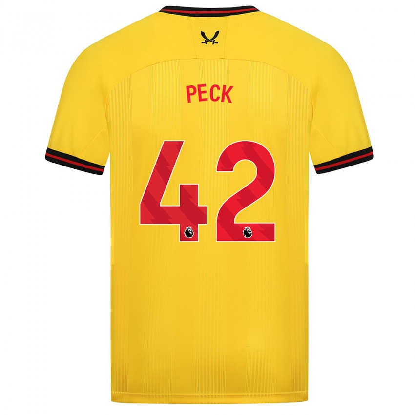 Niño Camiseta Sydie Peck #42 Amarillo 2ª Equipación 2023/24 La Camisa Perú