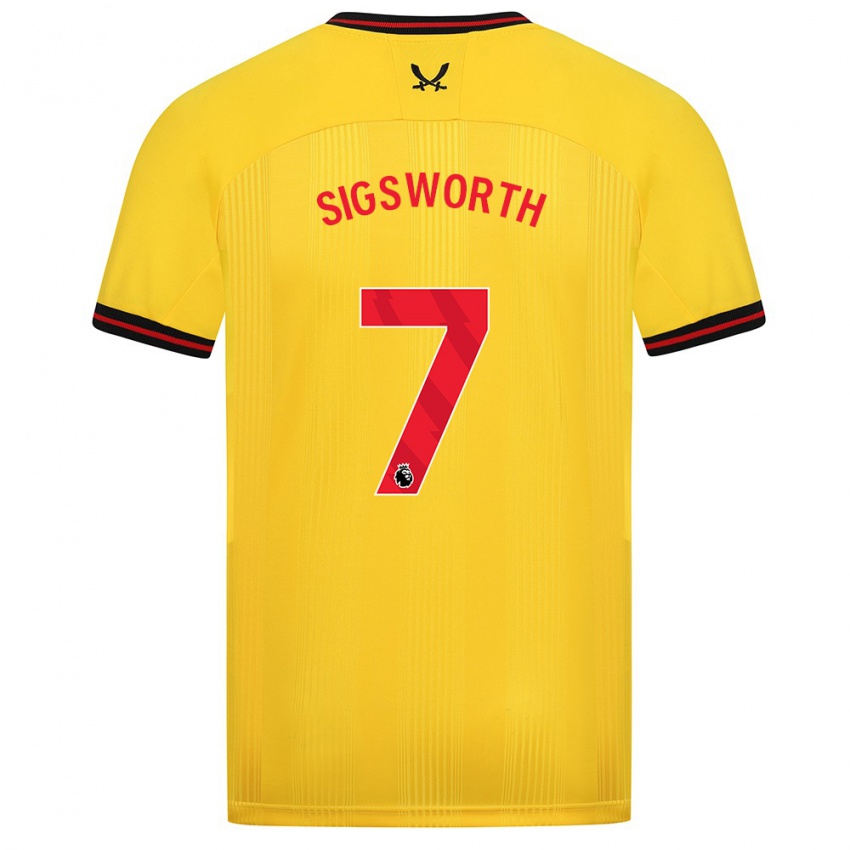 Niño Camiseta Jess Sigsworth #7 Amarillo 2ª Equipación 2023/24 La Camisa Perú