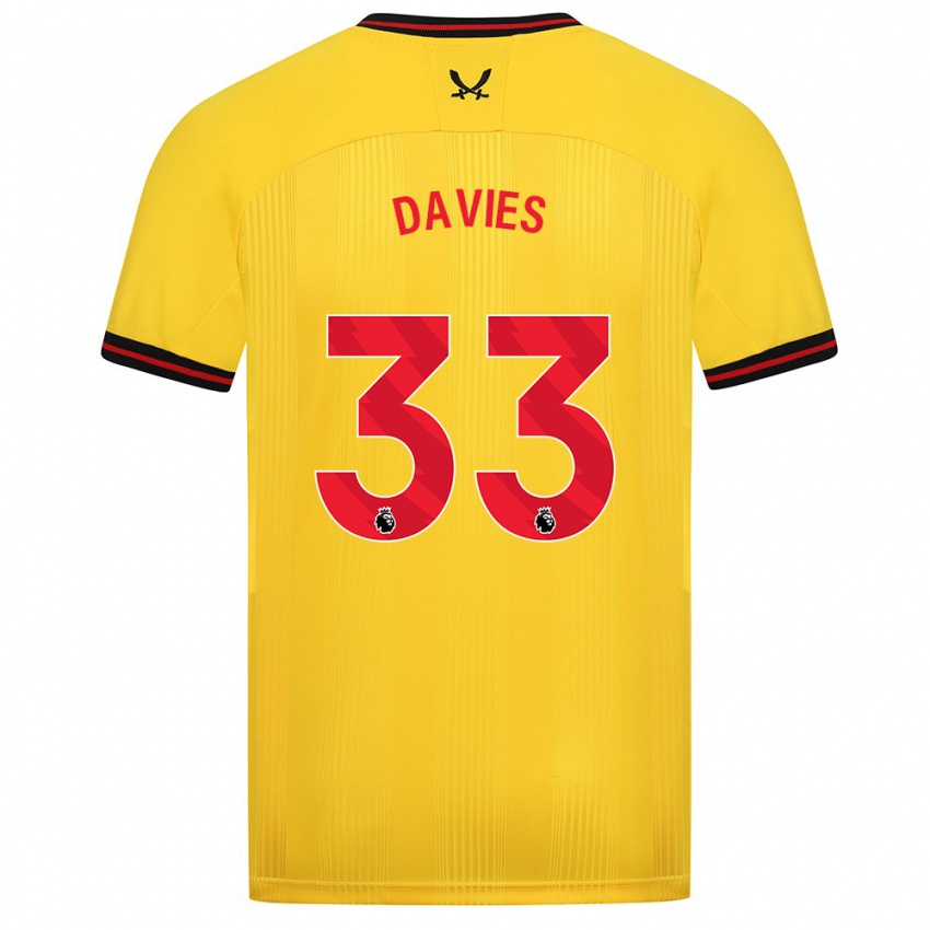 Niño Camiseta Bethan Davies #33 Amarillo 2ª Equipación 2023/24 La Camisa Perú