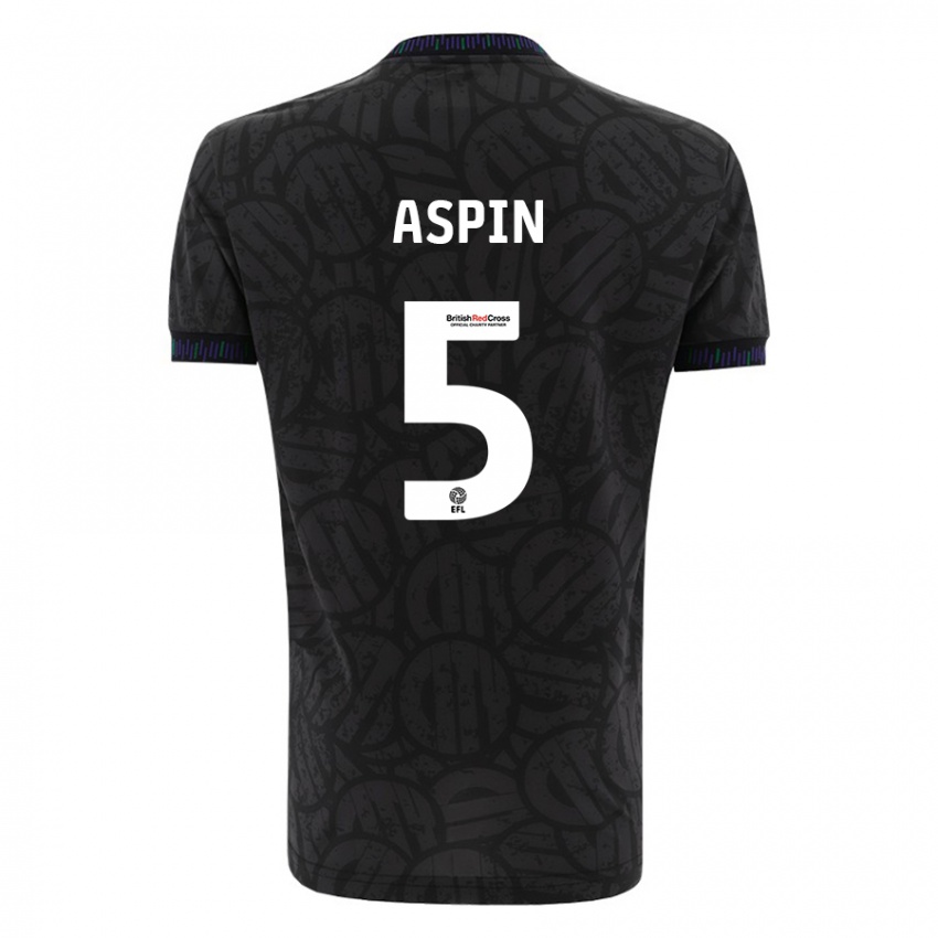 Niño Camiseta Brooke Aspin #5 Negro 2ª Equipación 2023/24 La Camisa Perú