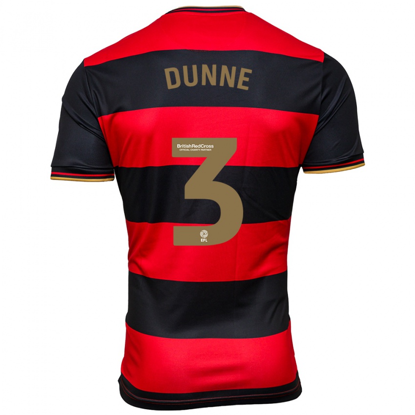 Niño Camiseta Jimmy Dunne #3 Negro Rojo 2ª Equipación 2023/24 La Camisa Perú