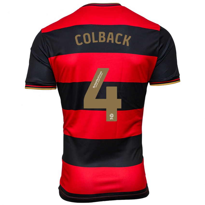 Niño Camiseta Jack Colback #4 Negro Rojo 2ª Equipación 2023/24 La Camisa Perú