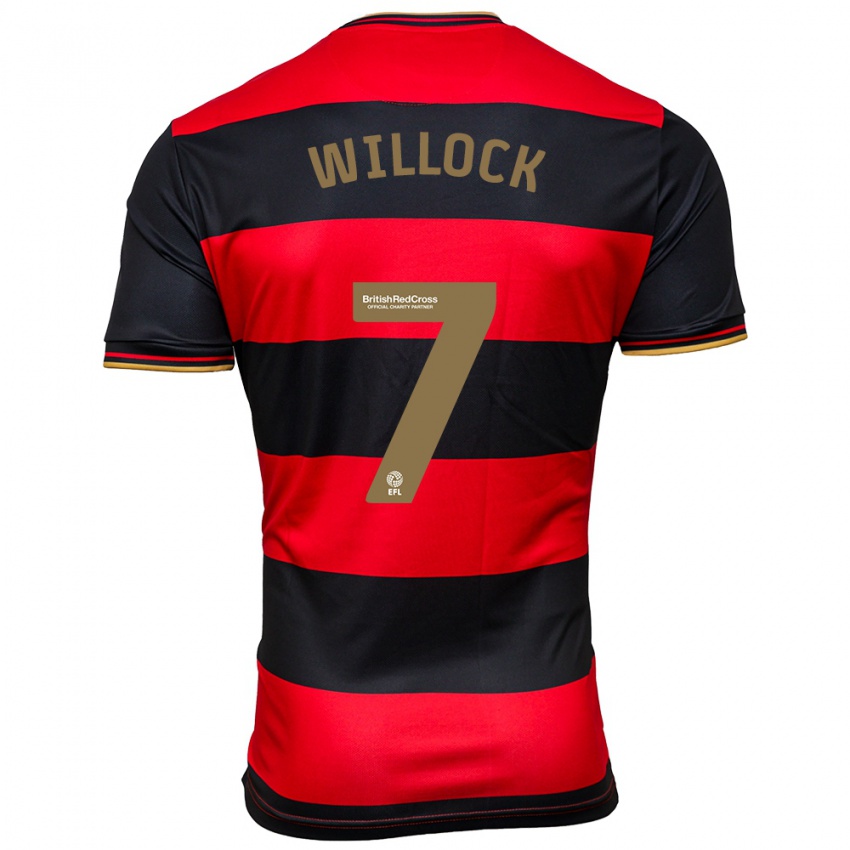 Niño Camiseta Chris Willock #7 Negro Rojo 2ª Equipación 2023/24 La Camisa Perú