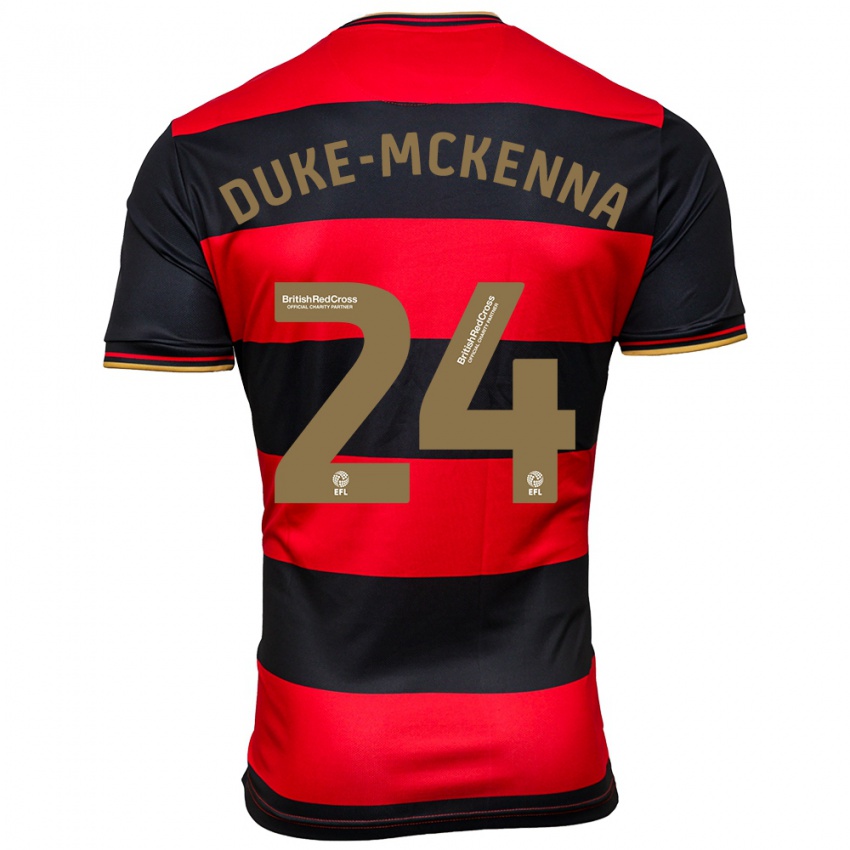 Niño Camiseta Stephen Duke-Mckenna #24 Negro Rojo 2ª Equipación 2023/24 La Camisa Perú