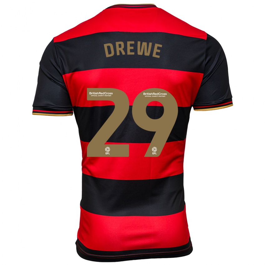 Niño Camiseta Aaron Drewe #29 Negro Rojo 2ª Equipación 2023/24 La Camisa Perú