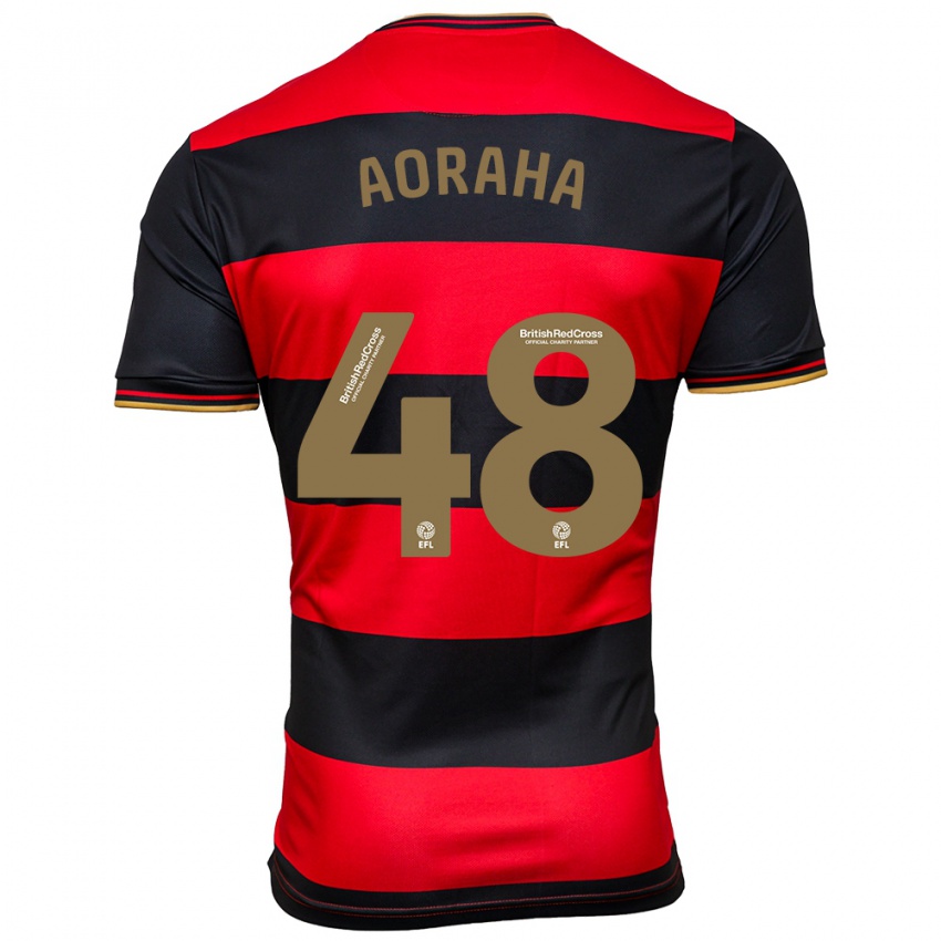 Niño Camiseta Alexander Aoraha #48 Negro Rojo 2ª Equipación 2023/24 La Camisa Perú