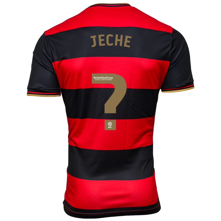 Niño Camiseta Nathan Jeche #0 Negro Rojo 2ª Equipación 2023/24 La Camisa Perú