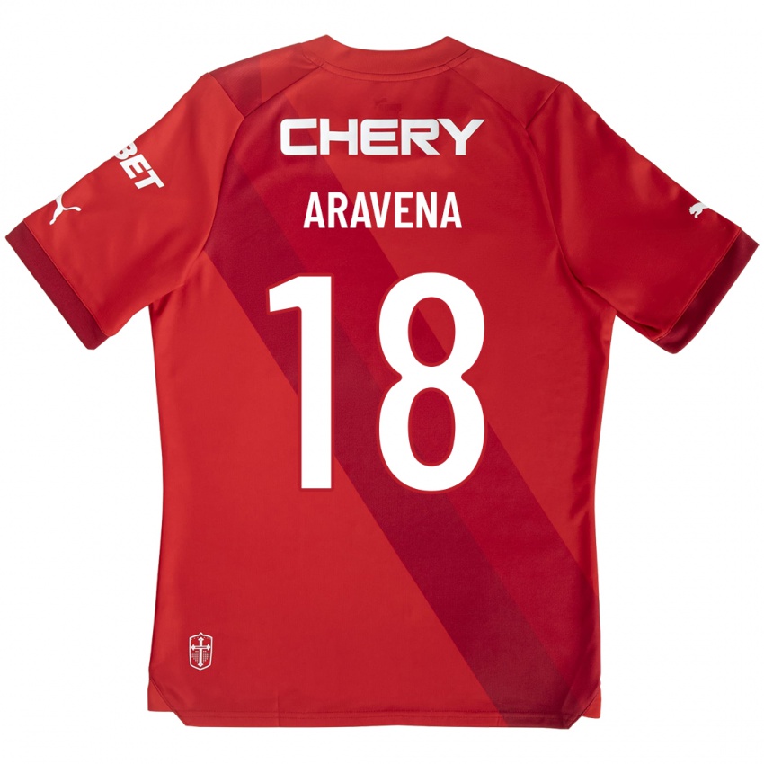 Niño Camiseta Alexander Aravena #18 Rojo 2ª Equipación 2023/24 La Camisa Perú