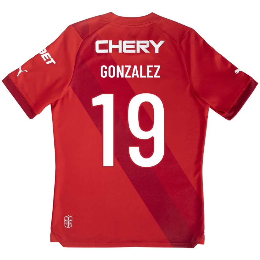 Niño Camiseta Bryan González #19 Rojo 2ª Equipación 2023/24 La Camisa Perú