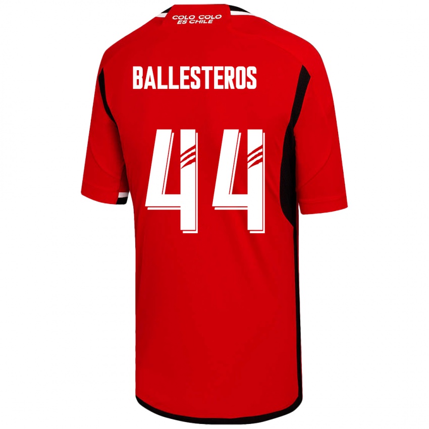 Niño Camiseta Martín Ballesteros #44 Rojo 2ª Equipación 2023/24 La Camisa Perú