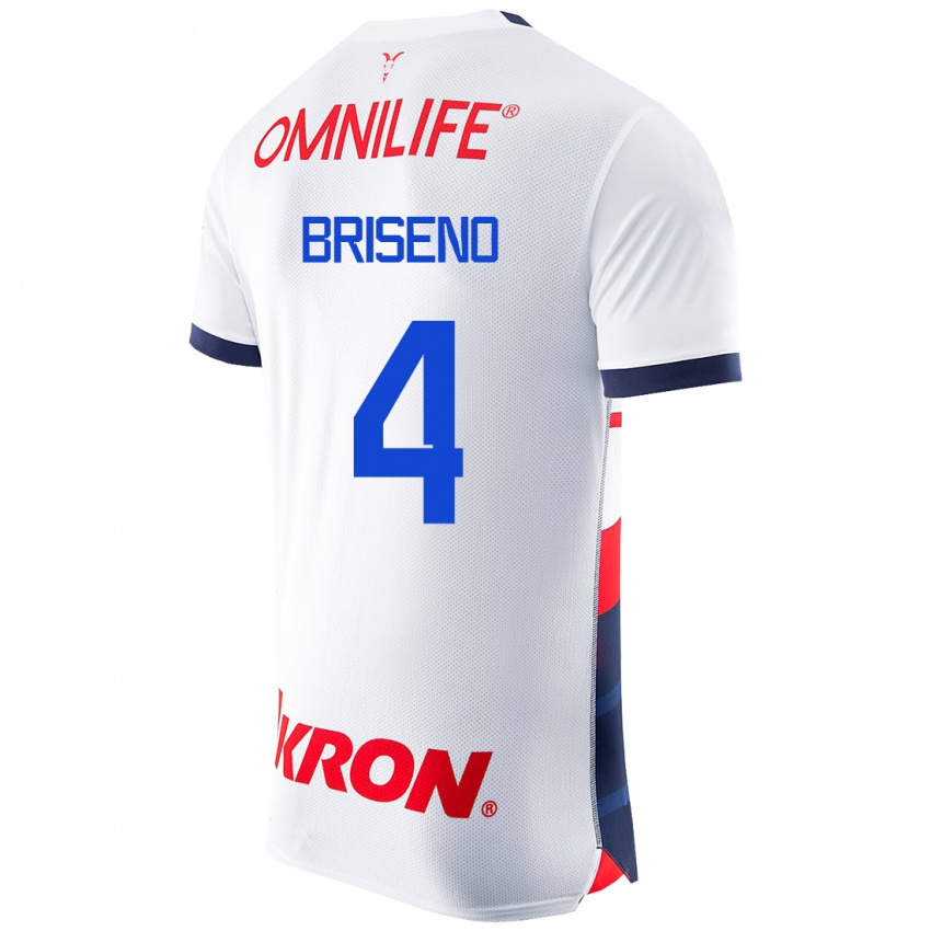 Niño Camiseta Antonio Briseño #4 Blanco 2ª Equipación 2023/24 La Camisa Perú