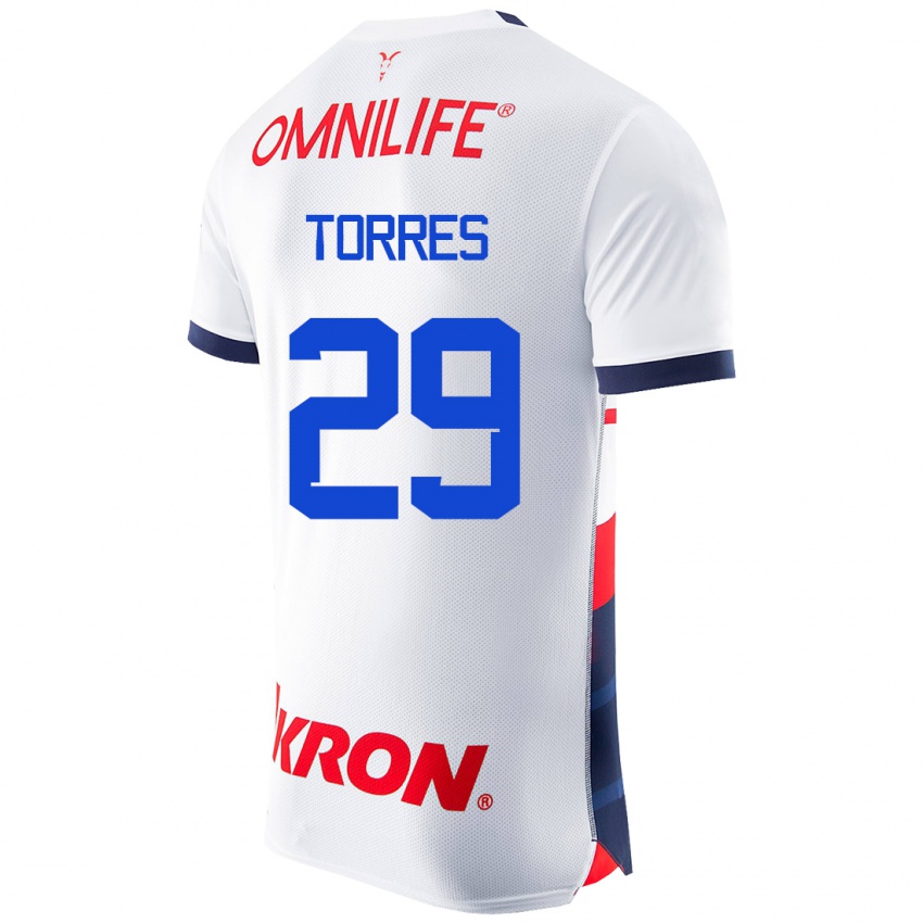 Niño Camiseta Alan Torres #29 Blanco 2ª Equipación 2023/24 La Camisa Perú