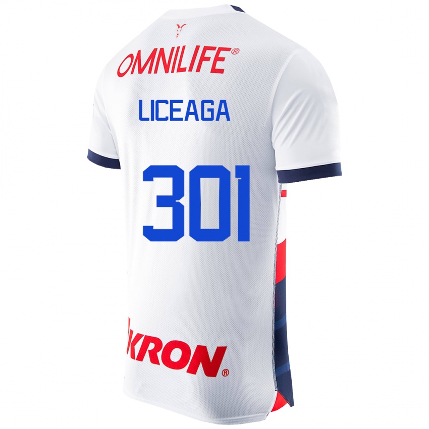Niño Camiseta Juan Liceaga #301 Blanco 2ª Equipación 2023/24 La Camisa Perú