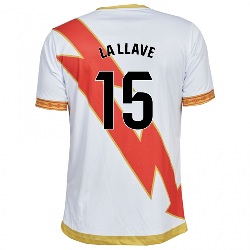 Hombre Camiseta Kevin De La Llave #15 Blanco 1ª Equipación 2023/24 La Camisa Perú
