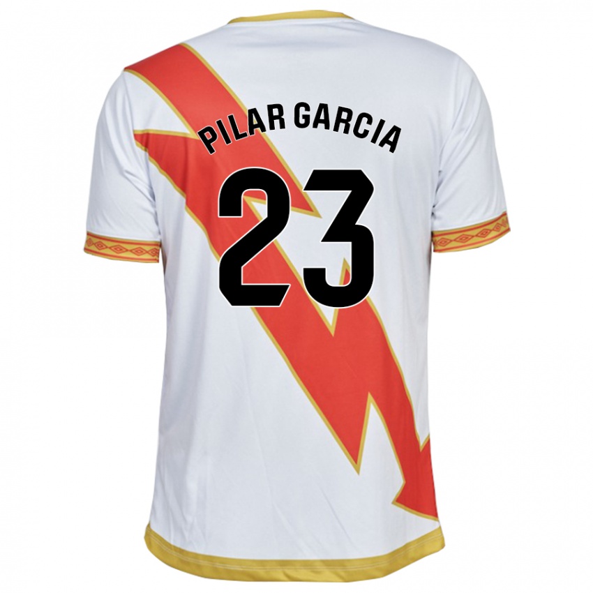 Hombre Camiseta María Pilar García Villalba #23 Blanco 1ª Equipación 2023/24 La Camisa Perú