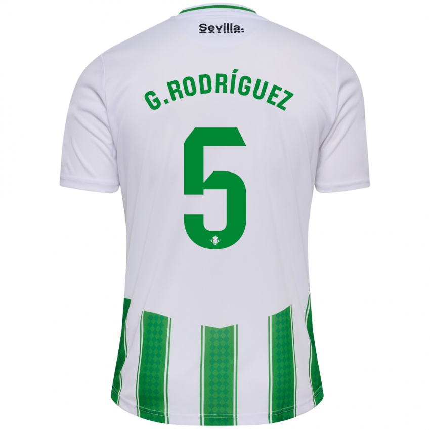 Hombre Camiseta Guido Rodriguez #5 Blanco 1ª Equipación 2023/24 La Camisa Perú