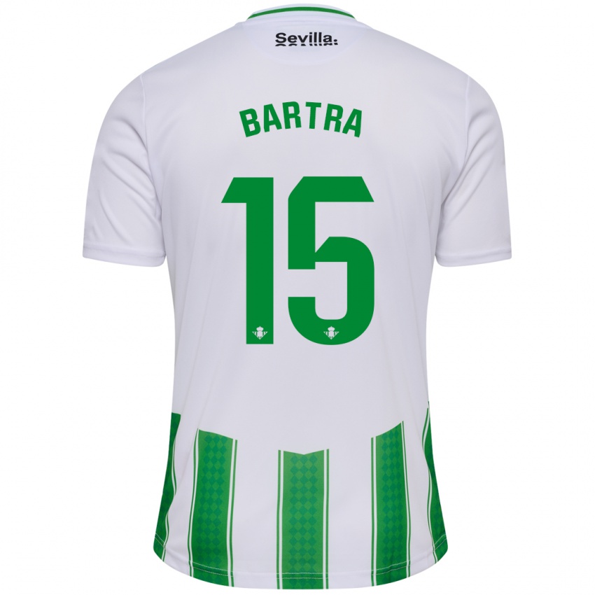 Hombre Camiseta Marc Bartra #15 Blanco 1ª Equipación 2023/24 La Camisa Perú