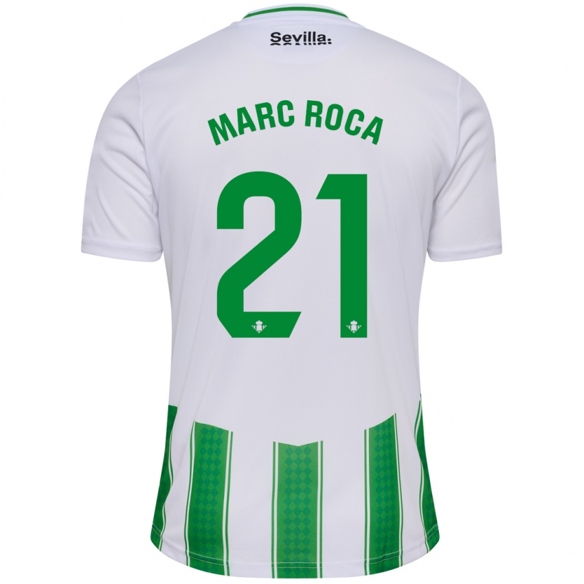 Hombre Camiseta Marc Roca #21 Blanco 1ª Equipación 2023/24 La Camisa Perú